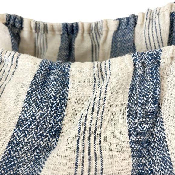 Alice + Olivia Celestia Size Small Striped Linen Blend Flutter Sleeve Crop Top - Picture 7 of 9